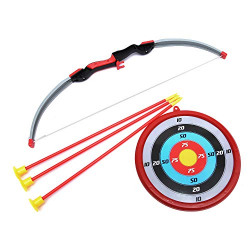 Wembley Toys Sports Super Archery Bow and Arrow Set for Kids with Dart Target Board, Colorful with 3 Suction Cup Tip Arrows (ARROWSET)