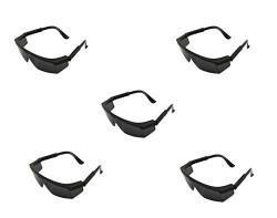 Spartan BSG_PK5 Safety Goggles, Black (Pack of 5)