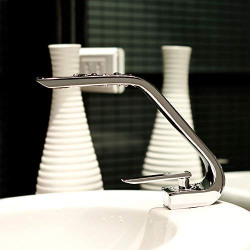 ALTON ESSA 16005 Brass Single Lever Basin Mixer/Hot & Cold Bathroom Basin Faucet (Chrome)