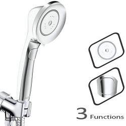 ALTON SHR20875 ABS 3-Function Hand Shower with Closing System and SS-304 Grade 1.5 Meter Tube & Wall Hook (Chrome)