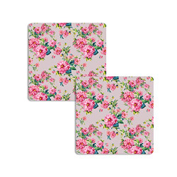 THE MIGHTY PI Wooden Pack of 4 Coasters | Square Shape Coaster | Floral Pattern Coaster Multicolor