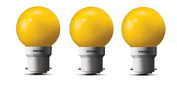 Wipro Safelite N10003 B22 0.5-Watt LED Night Lamp (Yellow, Pack of 3)