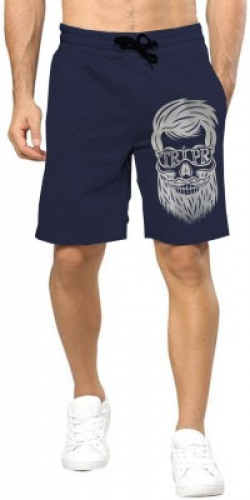 Tripr Printed Men Dark Blue Regular Shorts