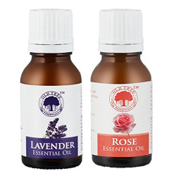 Lavender and Rose Essential Oil Combo, 15ml each