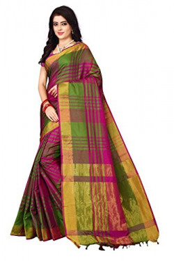 Nirmla Fashion Women's Cotton Silk Saree with Blouse Piece(S1115_Multicolour_Free Size)