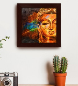Multicolour Wood Beautifully Printed Buddha Wall Art Painting by Story@Home