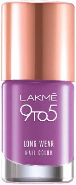 Lakme 9 to 5 Long Wear Nail Color Purple(Pack of 9)