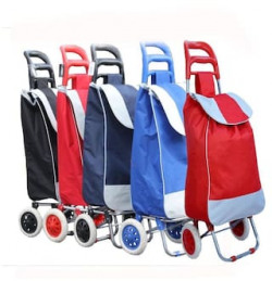 PAffy Foldable Shopping Trolley Bag (Random Color - Red/Black/Blue)