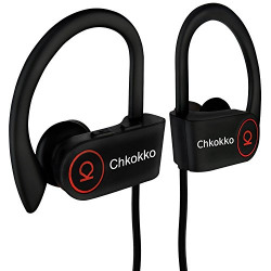 Chkokko Mercury M2 IPX5 Waterproof Wireless Bluetooth Earphones with Silicon Hooks and Mic (Black)