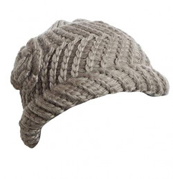 Zacharias Women's Doll Style Knitted Woolen Hat/Cap (Grey)