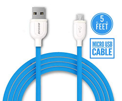 Regor 5 Feet Micro USB Cable for Android Phones & Power Banks - Blue