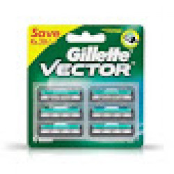 Gillette Vector Plus Manual Shaving Razor Blades (Cartridge) 6S Pack