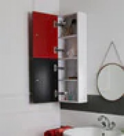 JJ Sanitaryware Len Black & Red PVC Bathroom Cabinet