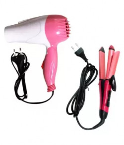 Perfect Nova Combo of hair dryer & hair Straightener ( Pink )