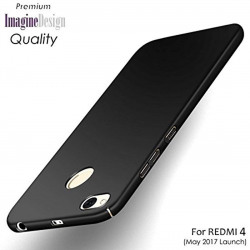 WOW Imagine All Sides Protection 360 Degree Sleek Rubberised Matte Hard Case Back Cover for XIAOMI MI REDMI 4 - Pitch Black 