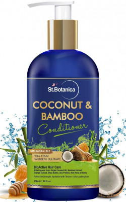  StBotanica Coconut & Bamboo Hair Conditioner, 300ml - For Hair Strength & Hydration, with Organic Virgin Coconut Oil, Shea Butter & Aloevera.