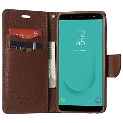 ORC Galaxy A8+ Flip Cover-Luxury Mercury Diary Wallet Style, with Magnetic Flip Cover for Samsung Galaxy A8+ (Plus) (Black:Brown)