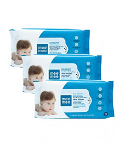 Mee Mee Caring Baby Wet Wipes with Aloe Vera (72 pcs/Pack) (Pack of 3)
