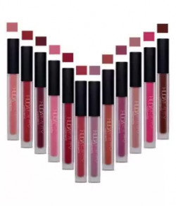 Makeup Fever H.U.D.A_B.E.A.U.T.Y Liquid Lipstick Pure Matte with multicolor Set Of 12 l
