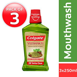 Colgate Plax Mouthwash - 250 ml (Pack of 3, Vedshakti)