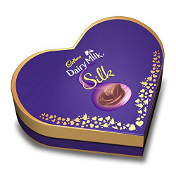 Cadbury Dairy Milk Silk Heart Shaped Valentine Gift Pack (2 x Silk 60g + 2 x Silk Bubbly 50g), 220 g