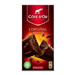 Cote d'Or Noir Puur Chocolate Bar, 200g (Pack of 2)