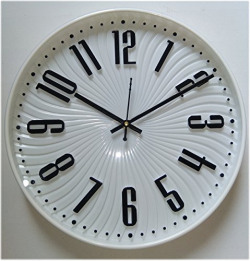 ROYSTAR Analog Designer Wall Clock - 31 cm (12 INCH), White Color