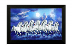 SAF Wood 7 Running Horses Painting (35x2x50cm)