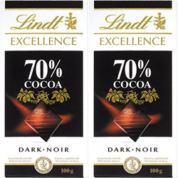  Lindt Excellence 70% Cocoa Dark Chocolate, 2 X 100 g