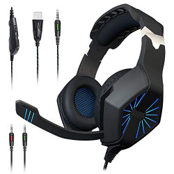 Maono AU-A1 Over-Ear Stereo Gaming Headphones (Blue and Black)
