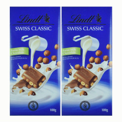  Lindt Swiss Classic Chocolate Hazelnut Sf, 2 X 100 g