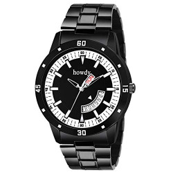 Howdy Black Dial Day and Date Functioning Men's Watch