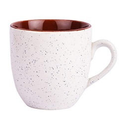 Anwaliya® Hand Made Marble Printed Outside Brown Inside Coloured Ceramic Tea Cups | Coffee Cups, 220 ML. (Set of 6 Pcs.)