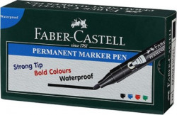 Faber-Castell Permanent Marker Pen Black Box(Set of 10, Black)