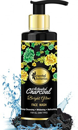 Oriental Botanics Activated Charcoal Bright Glow Face Wash 200ml - Deep Cleansing, Brightening & Refreshing