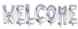 Shopperskart Printed Welcome Letter-Alphabet Balloons Baby Shower-Welcome Baby-Birthday Balloon(Silver, Pack of 1)