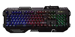 Night Hawk Nk101 FPS Gaming Keyboard With 3 Color Changeable LED & 19 Anti-Ghosting Keys (Metallic Series), Black