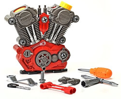 Toys Bhoomi Lights and Sound Mechanics Construction Motorcycle Engine Overhaul Toy Modification Playset, 20 Pieces (Multicolour)
