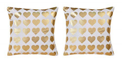 LaVichitra 2 Piece Heart Printed Cotton Cushion Covers(16x16 inches)