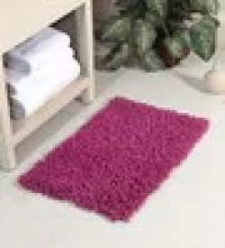 Purple Cotton 21 x 16 Inch Chevy Bath Mat by HomeFurry