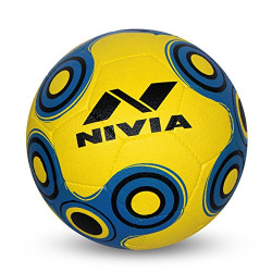 Nivia Spinner Rubber Moulded Football, Youth Size 5 (Yellow/Blue)