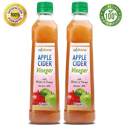 Wellona Apple Cider Vinegar 500Ml - Pack Of 2 (Unpasteurized, Unfiltered, Unflavoured)