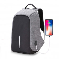 HOME CUBE® Laptop Backpack with USB Charging Port Fit 14 Inch Laptop Anti Theft Backpack Lightweight College Students Book Bag Water Resistant Computer Work Bag - Grey Color 
