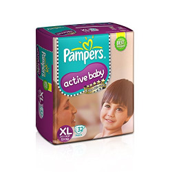 Pampers Active Baby Extra Large Size Diapers (32 Count)