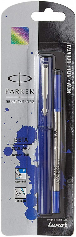  Parker Beta 9000023196 Standard Roller Ball Pen Chrome Trim (Blue)