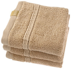 Elle Decor Elegance Bordered 3 Piece 500 GSM Cotton Face Towel Set - Remy Brown