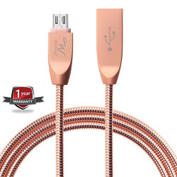 Wayona Metal Durable Micro USB Cable, Android Fast Charger and Sync Cord for Android Devices, Samsung, HTC, Motorola, Nokia, Kindle,Tablet and More (Rose Gold)