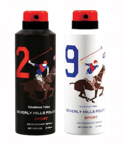 Beverly Hills Polo Club Sport Deodorant Spray No 2 9 (Pack Of 2) For Men (350Ml)