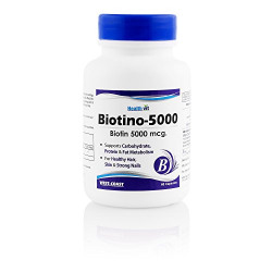 HealthVit Biotin 5000mcg 60 Capsules for Hair, Skin & Nails