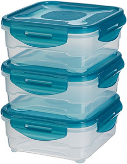 AmazonBasics 3pc Airtight Food Storage Containers Set, 3 x 0.80 Liter,Multicolour